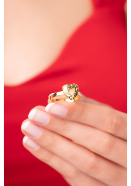 925 Ayar Ayarlanabilir Gizemli Kalp Figürlü Kadın Yüzük modelleri