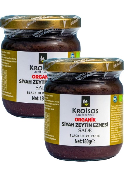 Organik Siyah Zeytin Ezmesi 2 x 180 gr