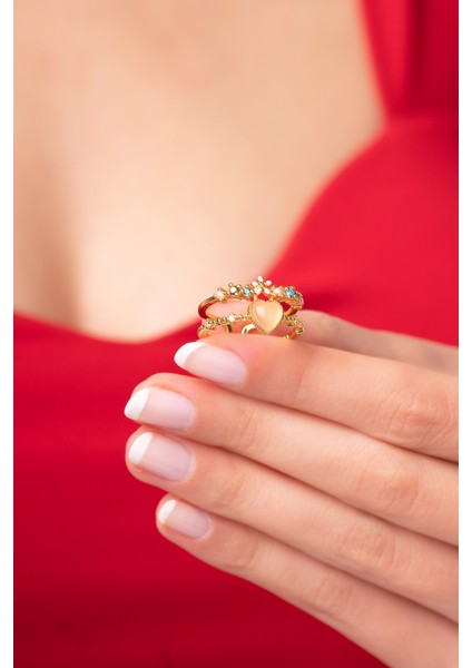 Ayarlanabilir Turuncu Taşlı Prenses Tasarımlı Kadın Yüzük fiyatları