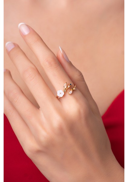 Ayarlanabilir Papatya Figürlü Prenses Kadın Yüzük