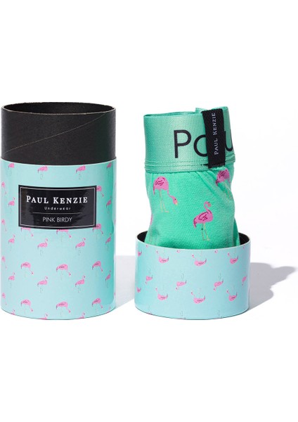 Unique Effect Desenli Erkek Boxer - Pink Birdy