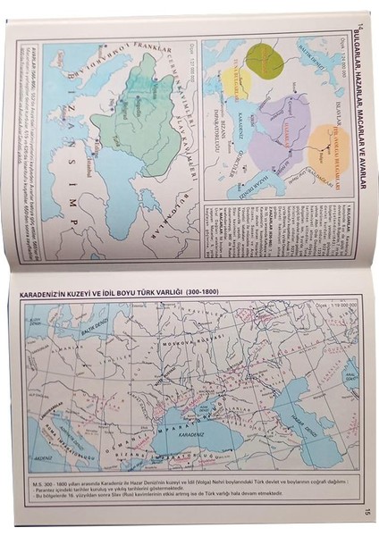 Tarih Atlası 53 Sayfa Renkli Açıklamalı 1 Adet Özyürek Tarih Atlas Kuşe Kağıt 17X24 Karton Kapak Renkli Orta Lise Için - Veli Şirin