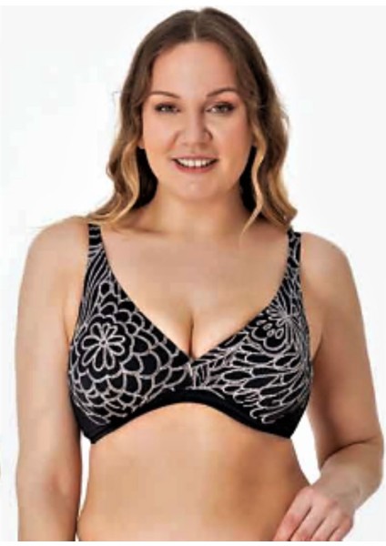 Büyük Beden Desenli Toparlayıcı Bikini Takımı