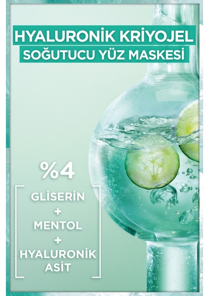 3'lü Garnier Hyaluronik Kriyojel Yorgunluk Karşıtı Soğutucu Yüz Maskesi Seti