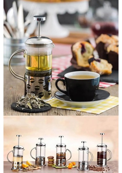 New Life 350ml Çelik French Press Bitki Demleme Bardağı Bls Fp 350