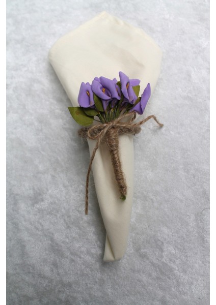 6 Adet Hasır Sargılı Mor Lale Peçete Yüzüğü fırsatları