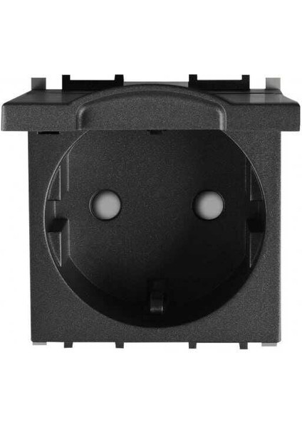 Viko Panasonic Modüler Siyah Kapaklı Topraklı Priz Çk Alt+Kapak 2m - WVTT22101BL-TR