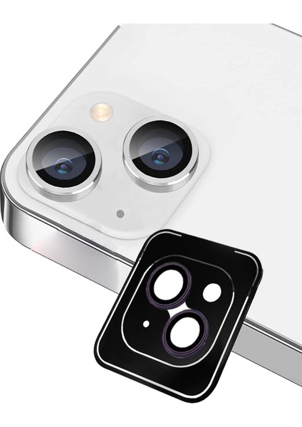 Apple iPhone 14 Alüminyum Alaşım Safir Temperli Cam Kamera Lens Koruyucu - Mor