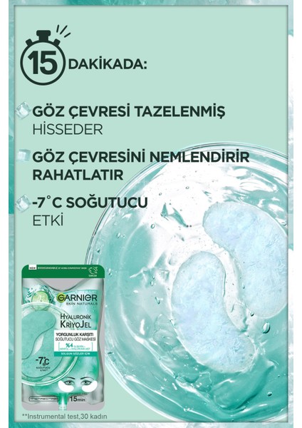 3'lü Hyaluronik Kriyojel Yorgunluk Karşıtı Soğutucu Göz Maskesi