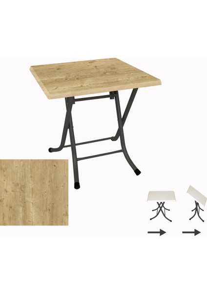 Klasik Katlanır Werzalit Kare Tabla Masa (70X70) - Avalon Pine