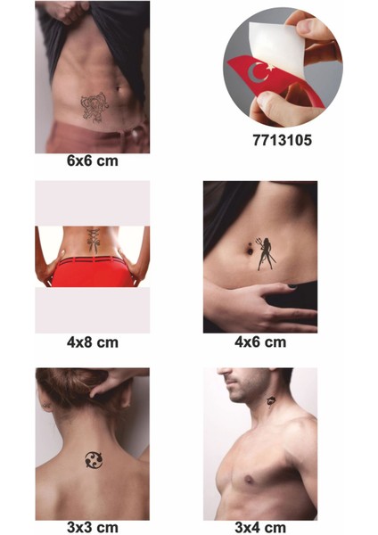 Güçlü Yaradılış 5 Adet Geçici Dövme Kına Şablonu