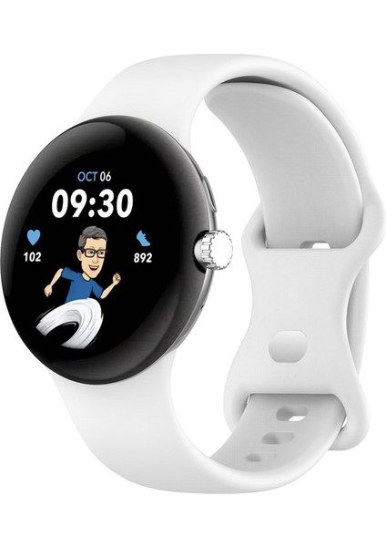 Google Pixel Watch Kordon, Silicone Sport Band Beyaz