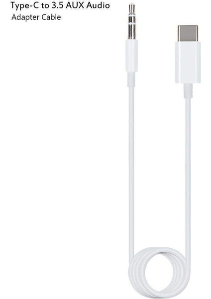 Xiaomi / Huawei / Oppo Uyumlu Type-C To 3.5mm Aux Kablosu Dönüştürücü 1 Metre Beyaz