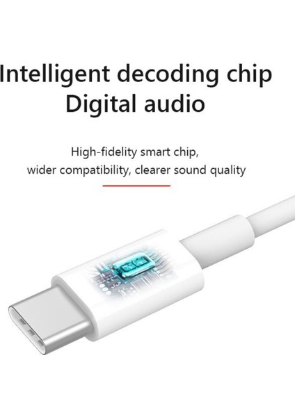 Xiaomi / Huawei / Oppo Uyumlu Type-C To 3.5mm Aux Kablosu Dönüştürücü 1 Metre Beyaz fırsatları