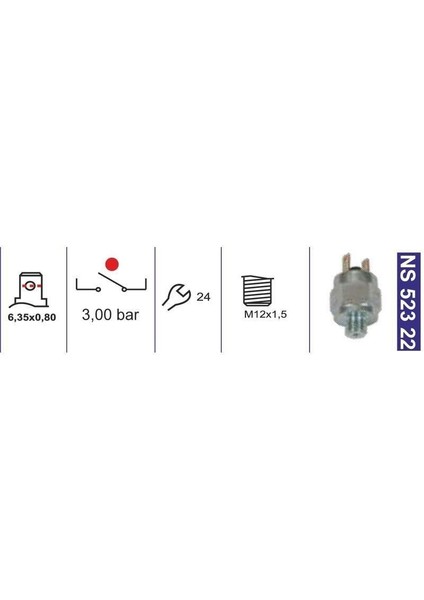 Kapı Müşiri-Fren Müşiri 3B71203 Hava Basınç 3,0 Bar M12X1,5 N.açık Bmc.belde Otobüs 110278907 - NS52322