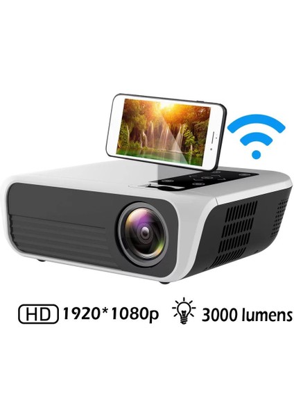T8 1080P Full Hd Wifi Aynı Ekran Projektör LCD Ev Sineması Projeksiyon Cihazı 4500 Lümen modelleri