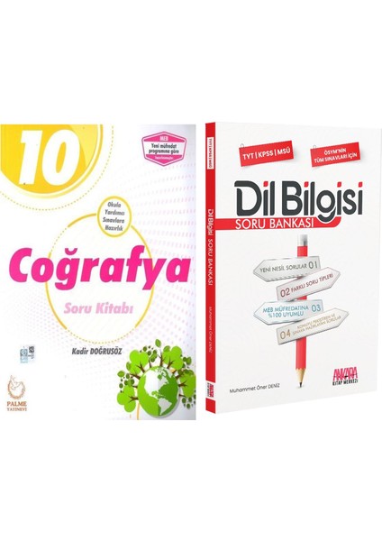 10. Sınıf Coğrafya ve Dil Bilgisi Soru Bankası Seti 2 Kitap