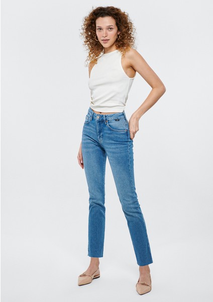 Kadın Viola Gölgeli Mavi Jean Pantolon 101048-84110 fiyatları