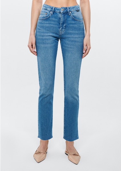 Kadın Viola Gölgeli Mavi Jean Pantolon 101048-84110 modelleri