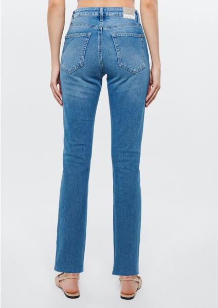 Kadın Viola Gölgeli Mavi Jean Pantolon 101048-84110 fırsatları
