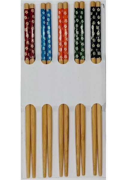 Çin Bambu Chopsticks Desenli 5 Adet
