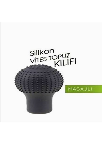 Carub Vites Topuz Kılıfı Manuel Silikon Vites Kılıfı Siyah Yuvarlak Masajlı