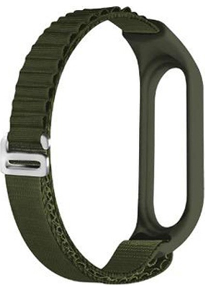 Xiaomi Mi Band 6 Kordon Ayarlanabilir Kademeli Naylon Sc4 Koyu Yeşil
