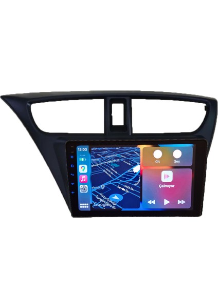 Honda Civic Android Kablosuz Carplay Navigasyon Multimedya 9 Inch Ekran 2 GB Ram 32 GB Rom