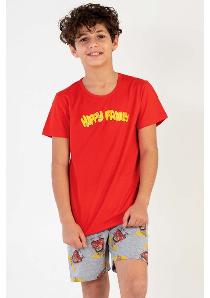 Erkek Çocuk Kısa Kol Şortlu Pijama Takım