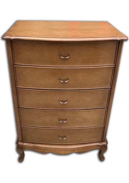 Şifonyer Aslan Model Kayın Torna Ayak Bombe Çekmece Parlak Ceviz Natüre Eskitme Kulp El Yapım