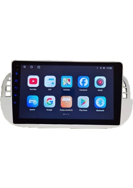 Fıat 500L (2008-2012 yıl)2GB Ram 32GB Rom Hafıza Multimedya Android sürüm 13 Kablosuz Carplay Navigasyon 9 inç Ekran