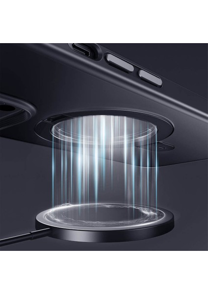 iPhone 14 Pro Max Uyumlu Wiwu ZMM-010 Magsafe Şarj Özellikli Mat Transparan Standlı Kapak Kılıf