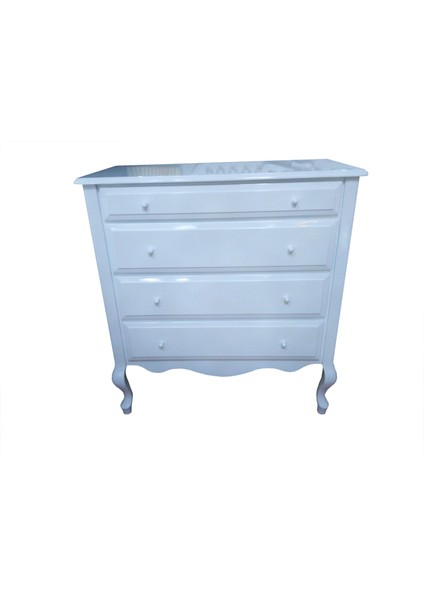 Şifonyer Aslan Ayak Model Kayın Torna Çekmec Parlak Beyaz Natüre Porselen Kulp El Yapım fiyatları