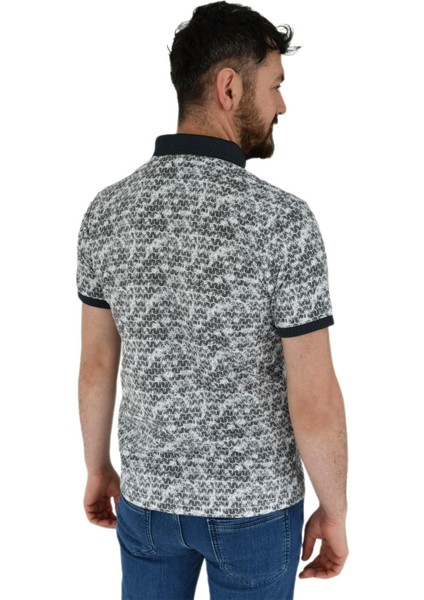 Erkek Polo Yaka Dijital Baskılı Tişört Waffle 2372 BGL-ST02797