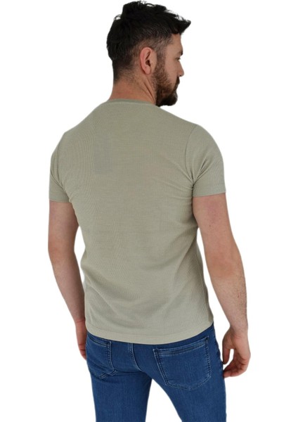 Erkek Sıfır Yaka Tişört Waffle BGL-ST01892
