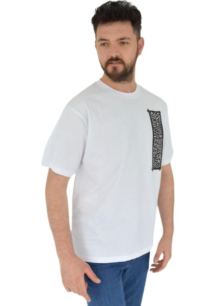 Erkek Baskılı Oversize Tişört 2380 BGL-ST02803