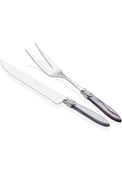 Laura Chrome Gri Et Çatal Bıçak Seti Gümüş Toklı 2 Li