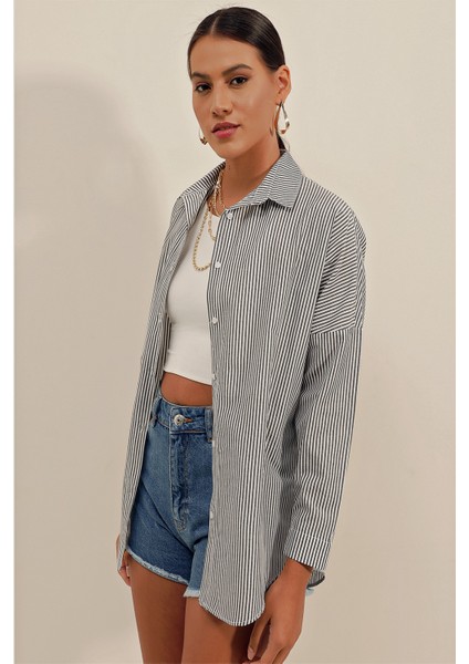 3900 Oversize Uzun Basic Gömlek