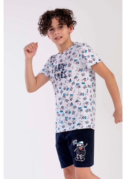 Erkek Çocuk Kısa Kol Şortlu Pijama Takım