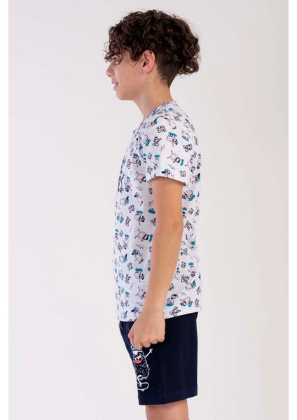 Erkek Çocuk Kısa Kol Şortlu Pijama Takım
