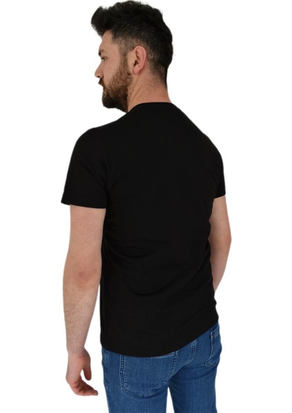 Erkek Baskılı Sıfır Yaka Tişört 2383 BGL-ST02825 fırsatları