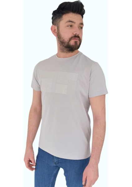 Erkek Baskılı Sıfır Yaka Tişört 2385 BGL-ST02824 modelleri