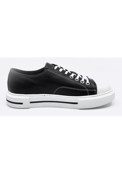 9901 Siyah Beyaz Hakiki Deri Sneakers Ayakkabı fırsatları