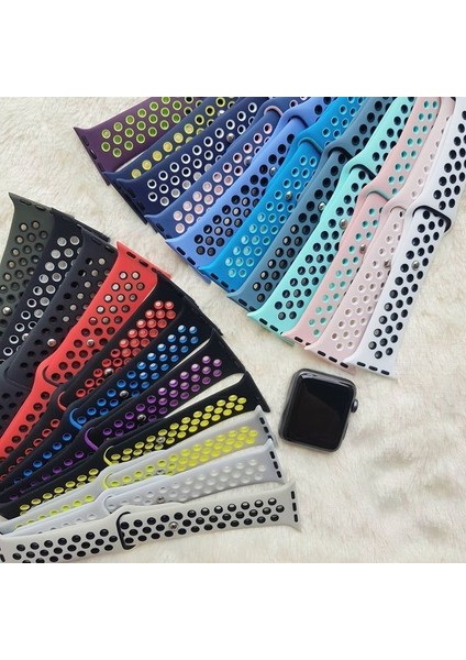 Apple Watch 2 3 4 5 6 Se Nike 42MM 44MM 45 mm 49MM Uyumlu Kordon Kayış Bileklik Delikli Spor Band fiyatları