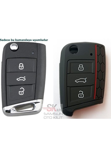 Volkswagen Skoda Seat Mqb 2013+ Silikon Anahtar Kılıfı Kumanda Kılıfı Oto Anahtarlık