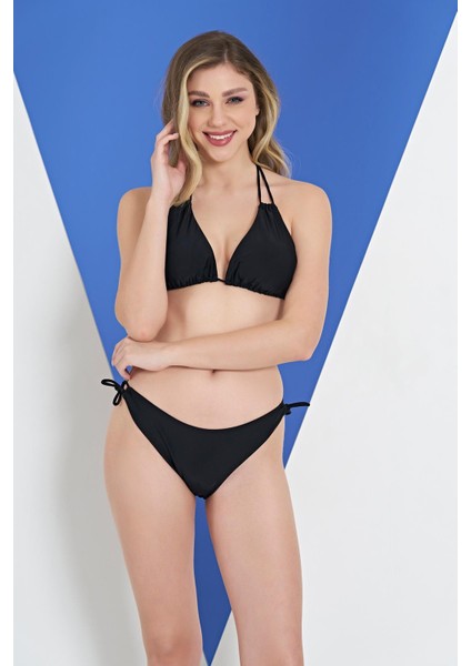 2318-4 Kadın Üçgen Boyundan Bağlamalı Ipli Bikini