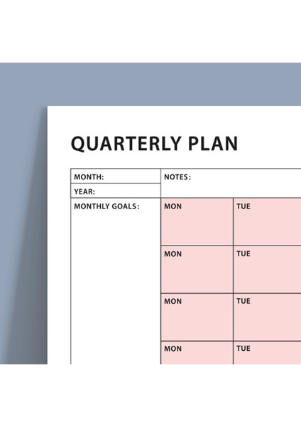 Tarihsiz Üç Aylık Duvar Takvimi, 90 Günlük Plan, Duvar Planlayıcı, Pembe Renk - 50X70 cm indirimleri