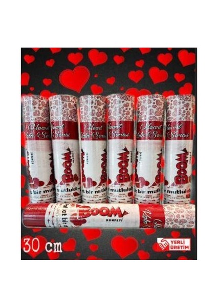 Nedı Fıesta Konfetı 30CM Kalplı Kırmızı BK-004