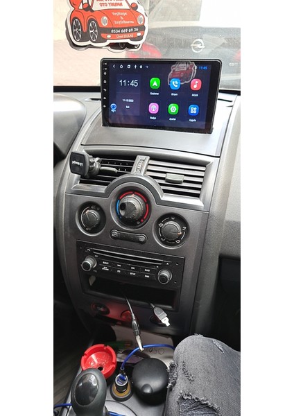 Renault Megane 2 (2004-2010 yıl)2GB Ram 32GB Rom Hafıza Android sürüm 13 Multimedya Kablosuz Carplay Navigasyon 9 inç Ekran