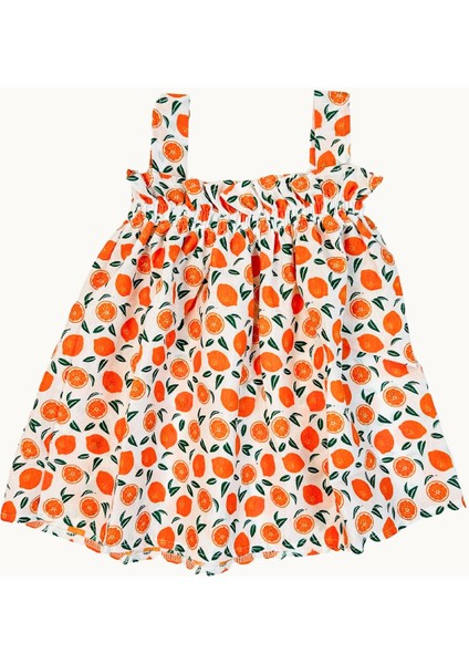 Kız Bebek Mandalina Desenli Elbise